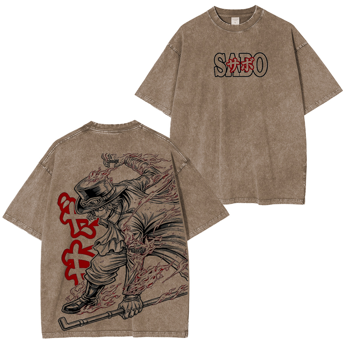 One Piece Anime Washed T-shirt