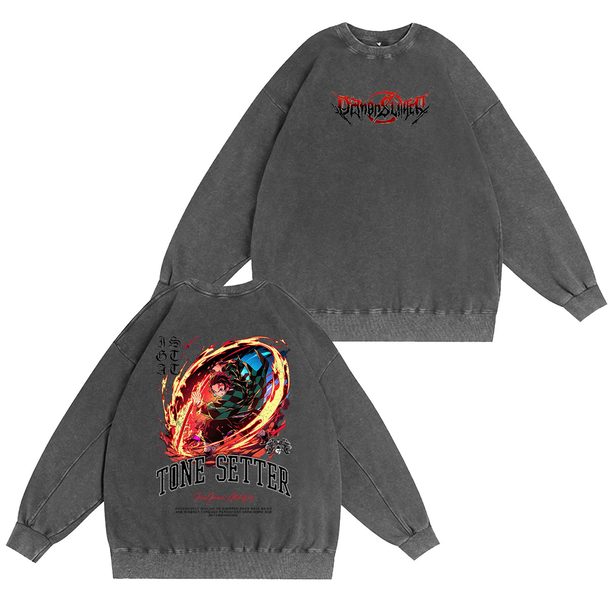Anime Movie Demon Slayer Vintage Washed T-shirt/Crewneck/Hoodie
