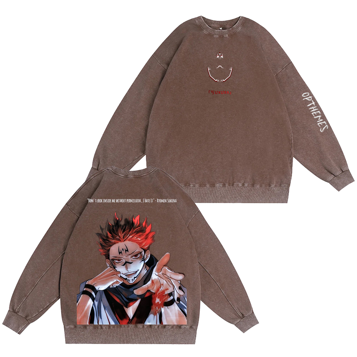Jujutsu Kaisen :Ryomen Sukuna Vintage washed T-shirt/Crewneck/Hoodie