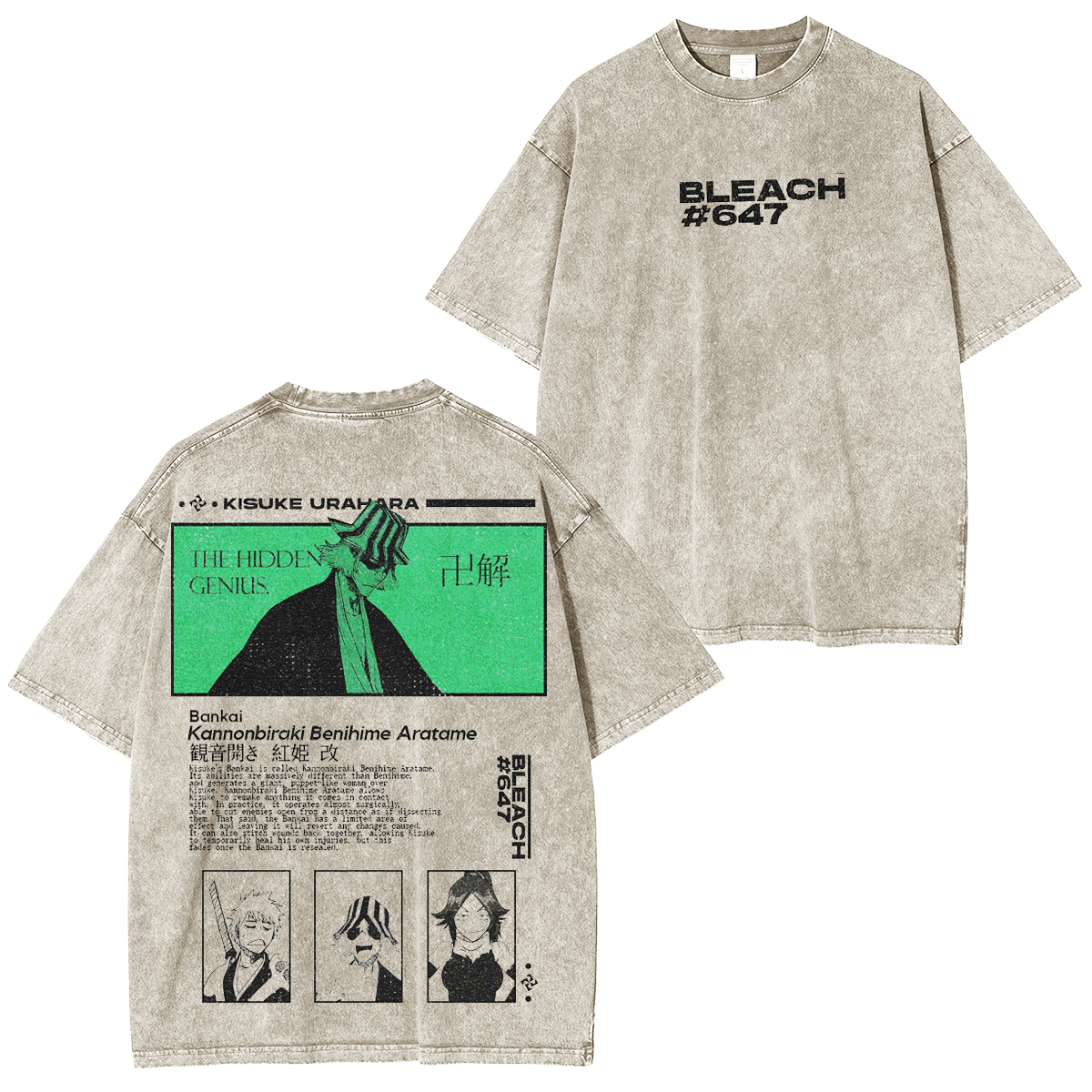Bleach : Kisuke Urahara Vintage washed T-shirt/Crewneck/Hoodie