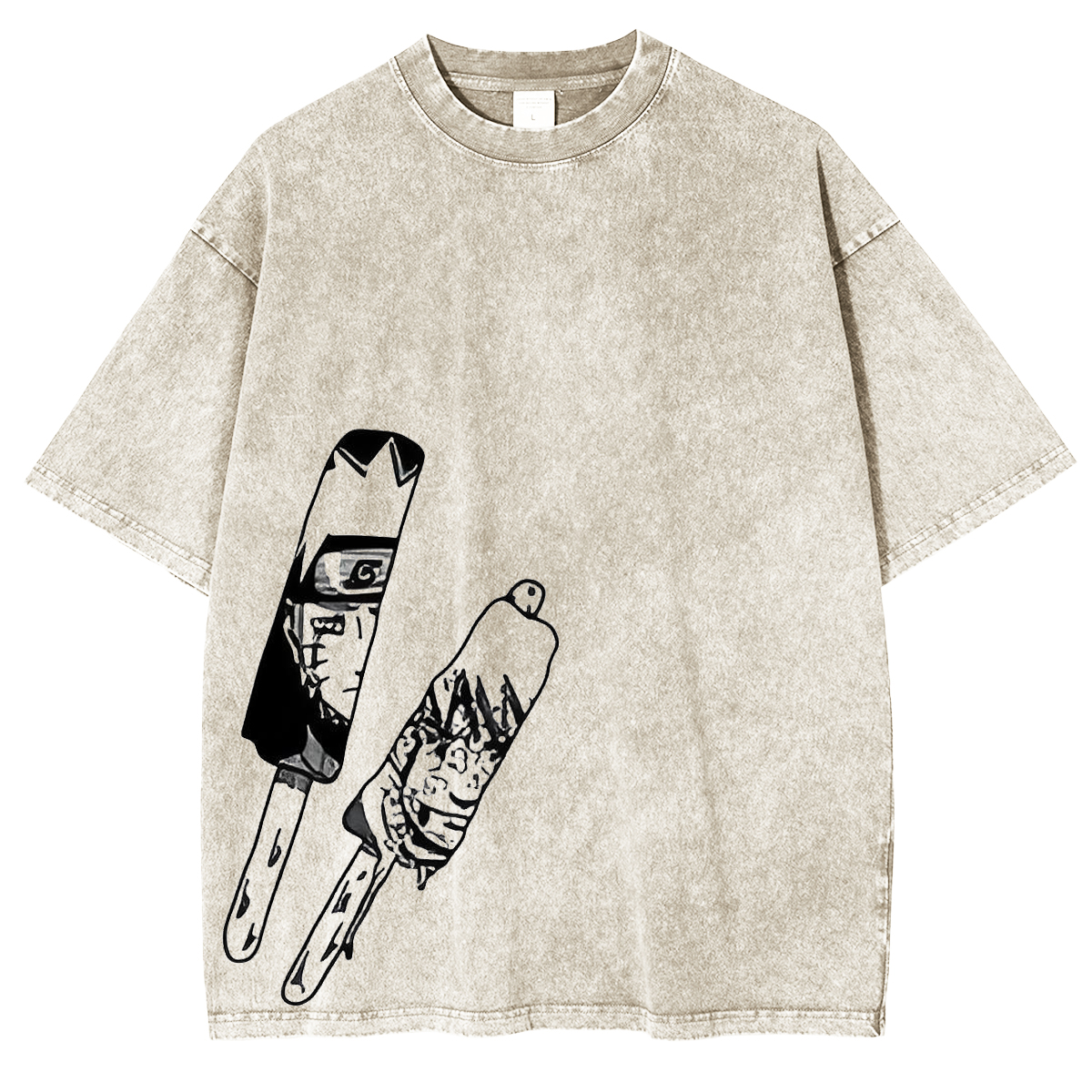 jiraiya - Naruto Uzumaki Anime Double Printed Vintage Washed Tee Unisex