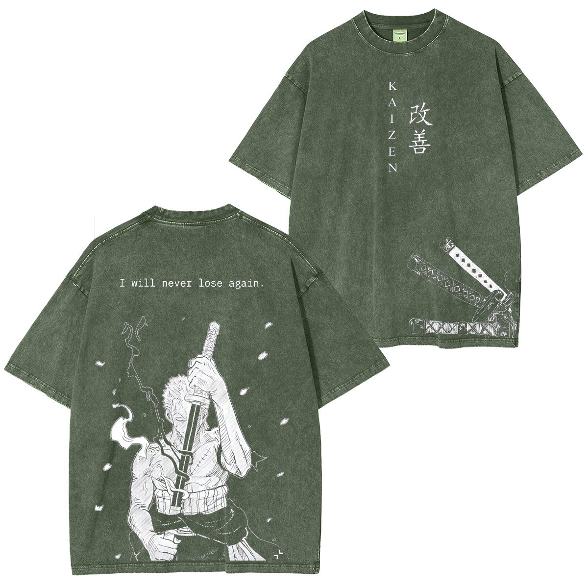 Zoro, One Piece Washed T-shirt/Crewneck/Hoodie