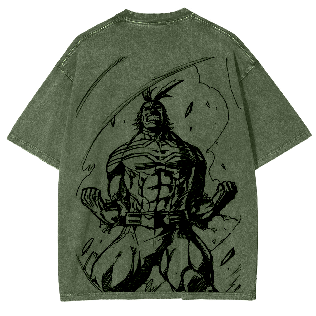 My Hero Academia Double Print Oversize Anime Manga Acid Washed Cotton T-ShirtDouble Print Oversize Anime Manga Acid Washed Cotton T-Shirt