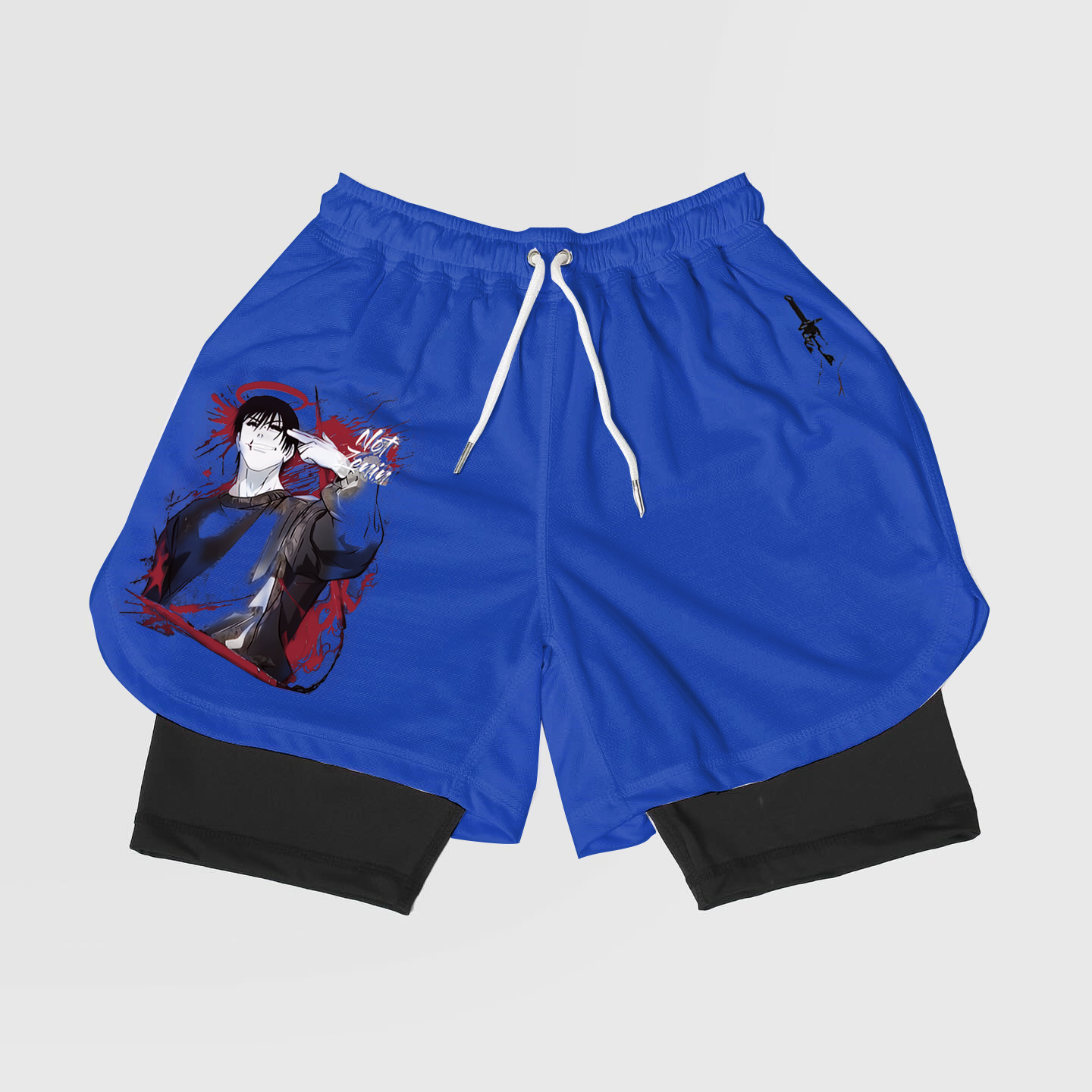 Jujutsu Kaisen-Breathable Mesh Fabric Inspired Gym Shorts with Liner