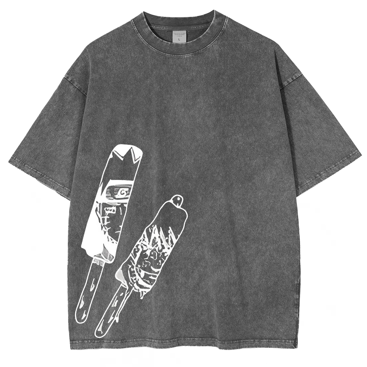 jiraiya - Naruto Uzumaki Anime Double Printed Vintage Washed Tee Unisex