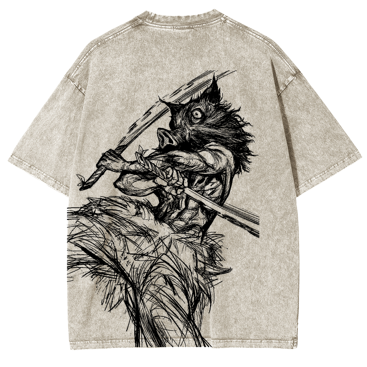 Naruto Anime Double Printed Vintage Washed Tee Unisex