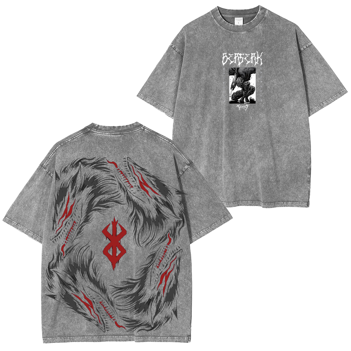 Berserk Acid Vintage Washed Oversize T-Shirt