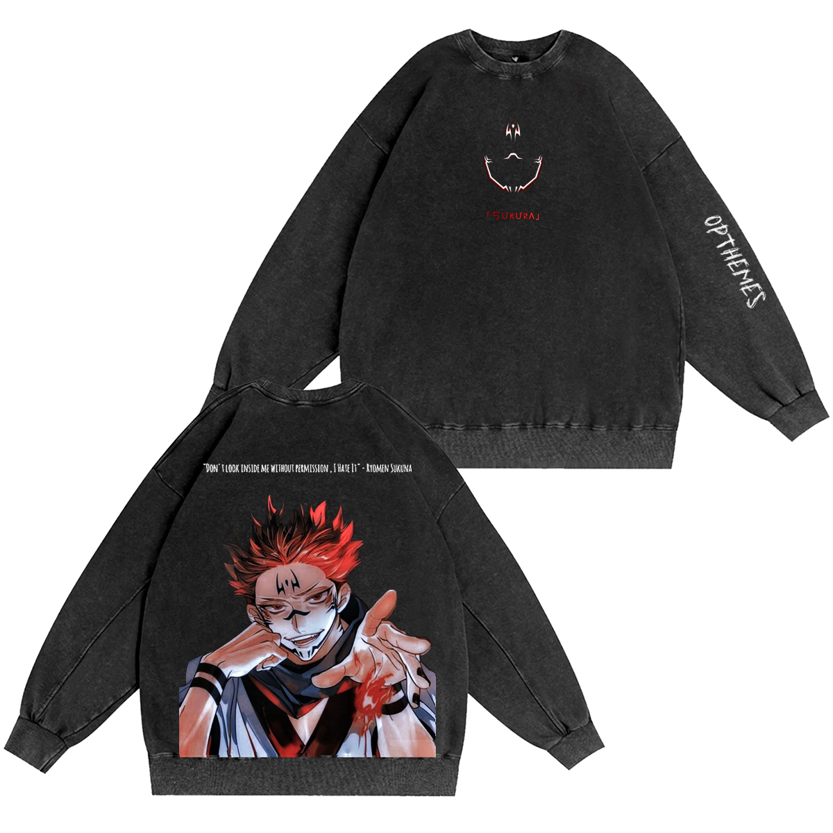 Jujutsu Kaisen :Ryomen Sukuna Vintage washed T-shirt/Crewneck/Hoodie