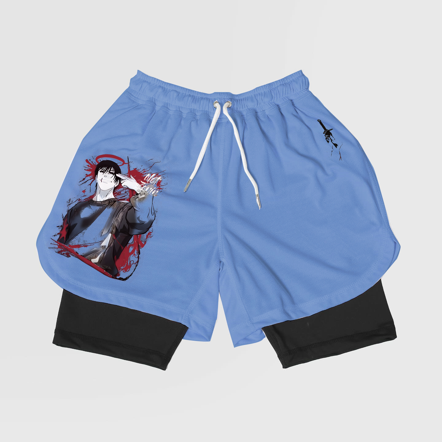 Jujutsu Kaisen-Breathable Mesh Fabric Inspired Gym Shorts with Liner