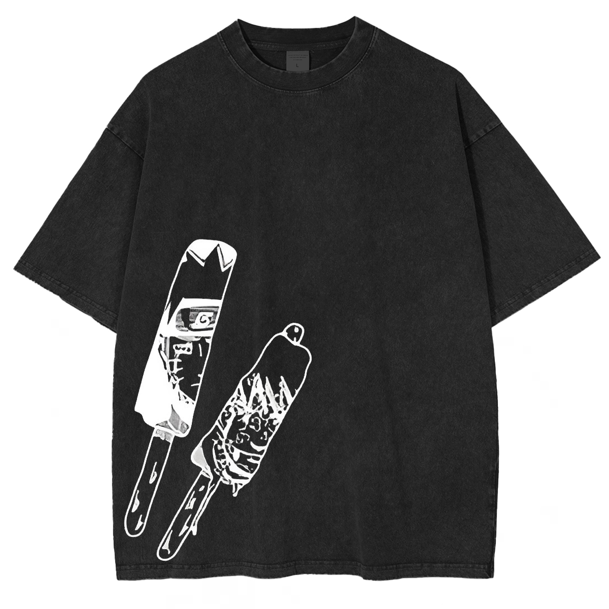 jiraiya - Naruto Uzumaki Anime Double Printed Vintage Washed Tee Unisex