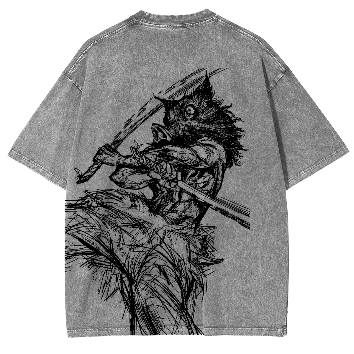 Naruto Anime Double Printed Vintage Washed Tee Unisex