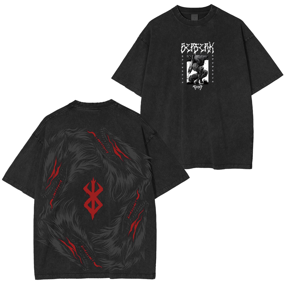Berserk Acid Vintage Washed Oversize T-Shirt