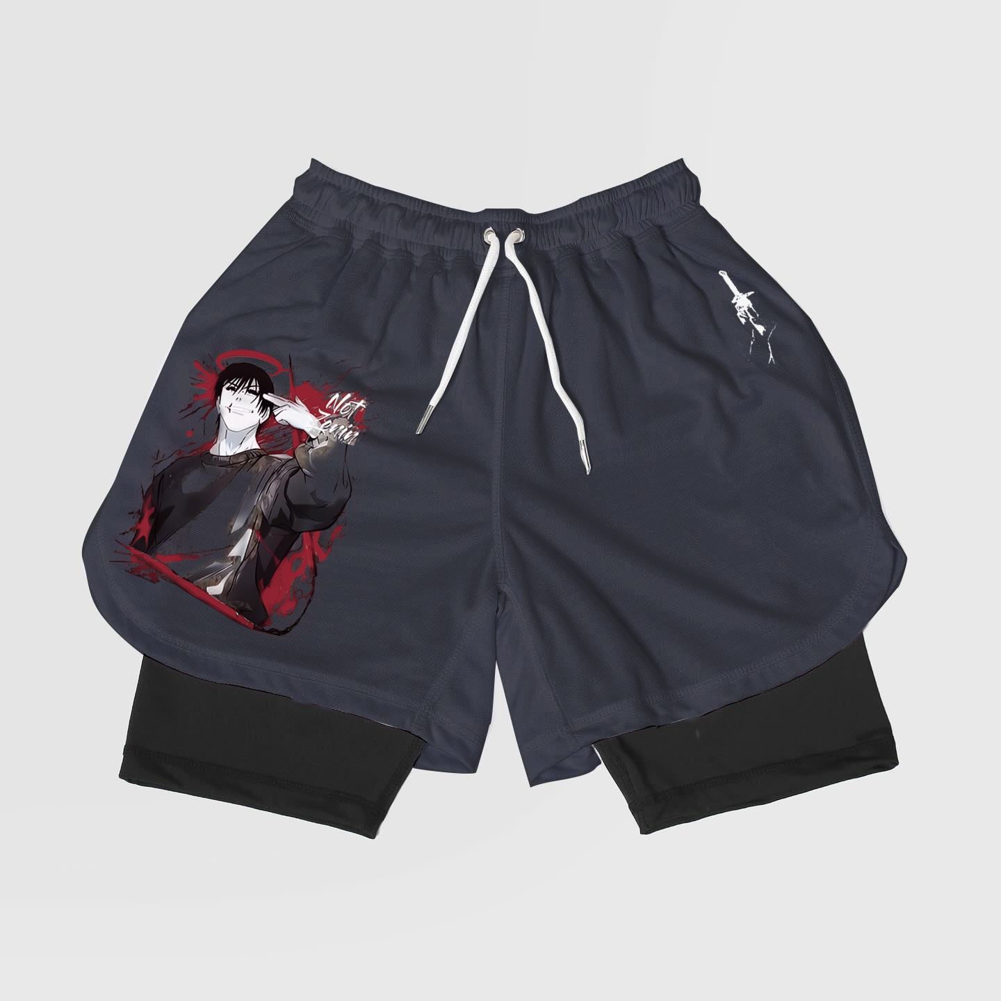 Jujutsu Kaisen-Breathable Mesh Fabric Inspired Gym Shorts with Liner