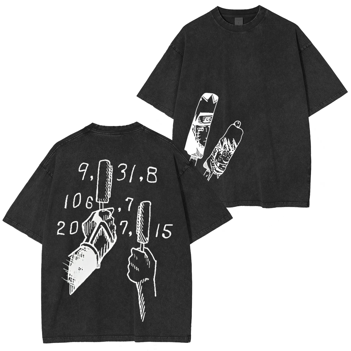 jiraiya - Naruto Uzumaki Anime Double Printed Vintage Washed Tee Unisex