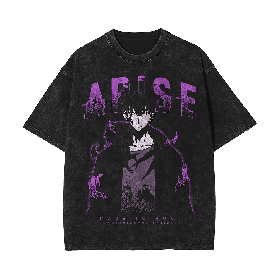 Solo Leveling Arise Printed Men's Washed T-Shirt