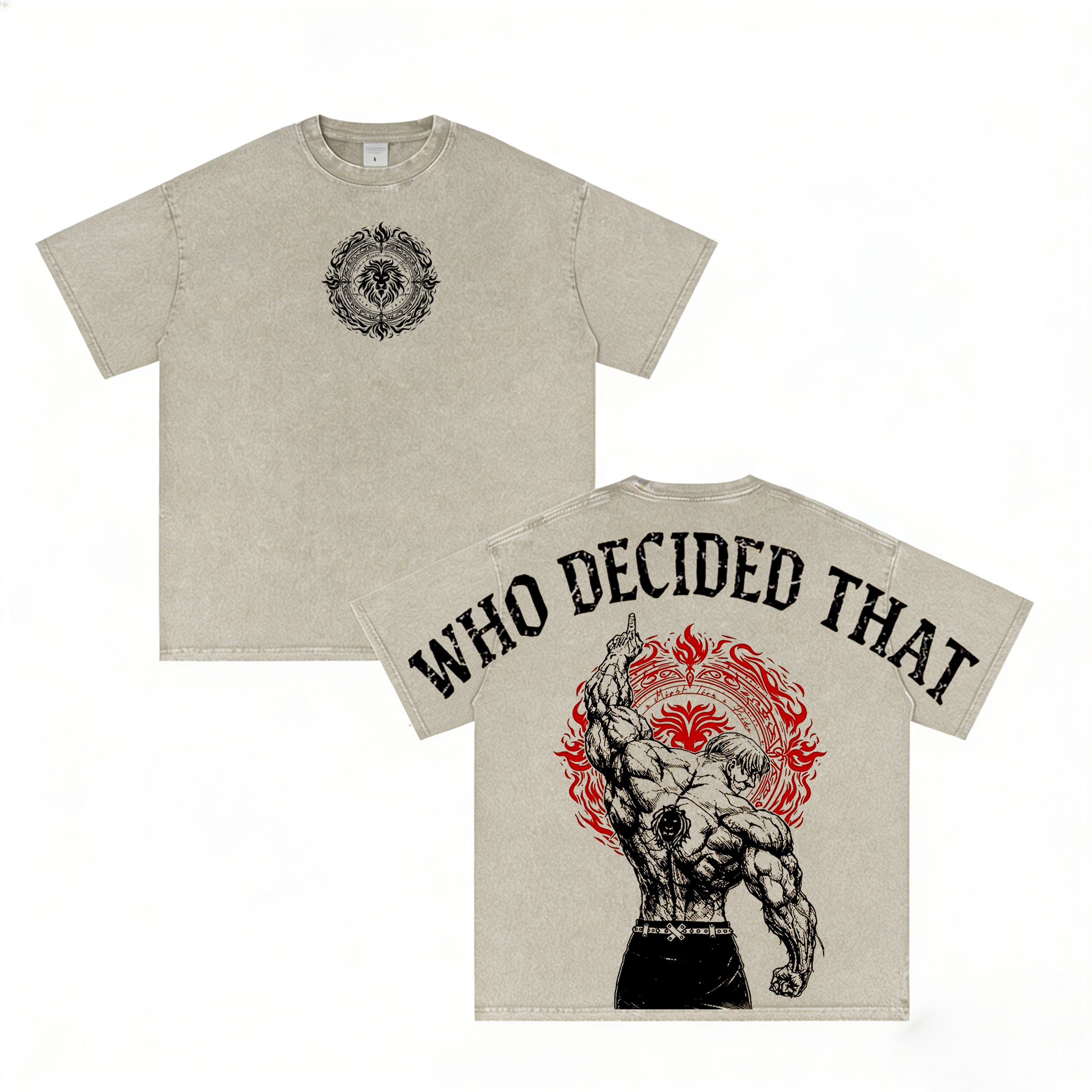 Who Decided That? Escanor Anime Washed T-shirt/Crewneck/Hoodie