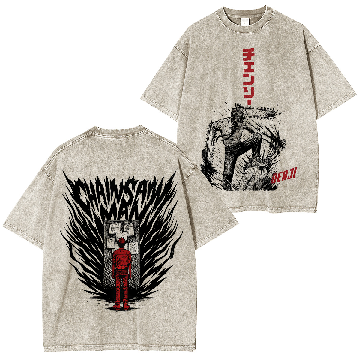 Boiled T-shirt / CHAINSAW MAN Vintage washed T-shirt/Crewneck/Hoodie