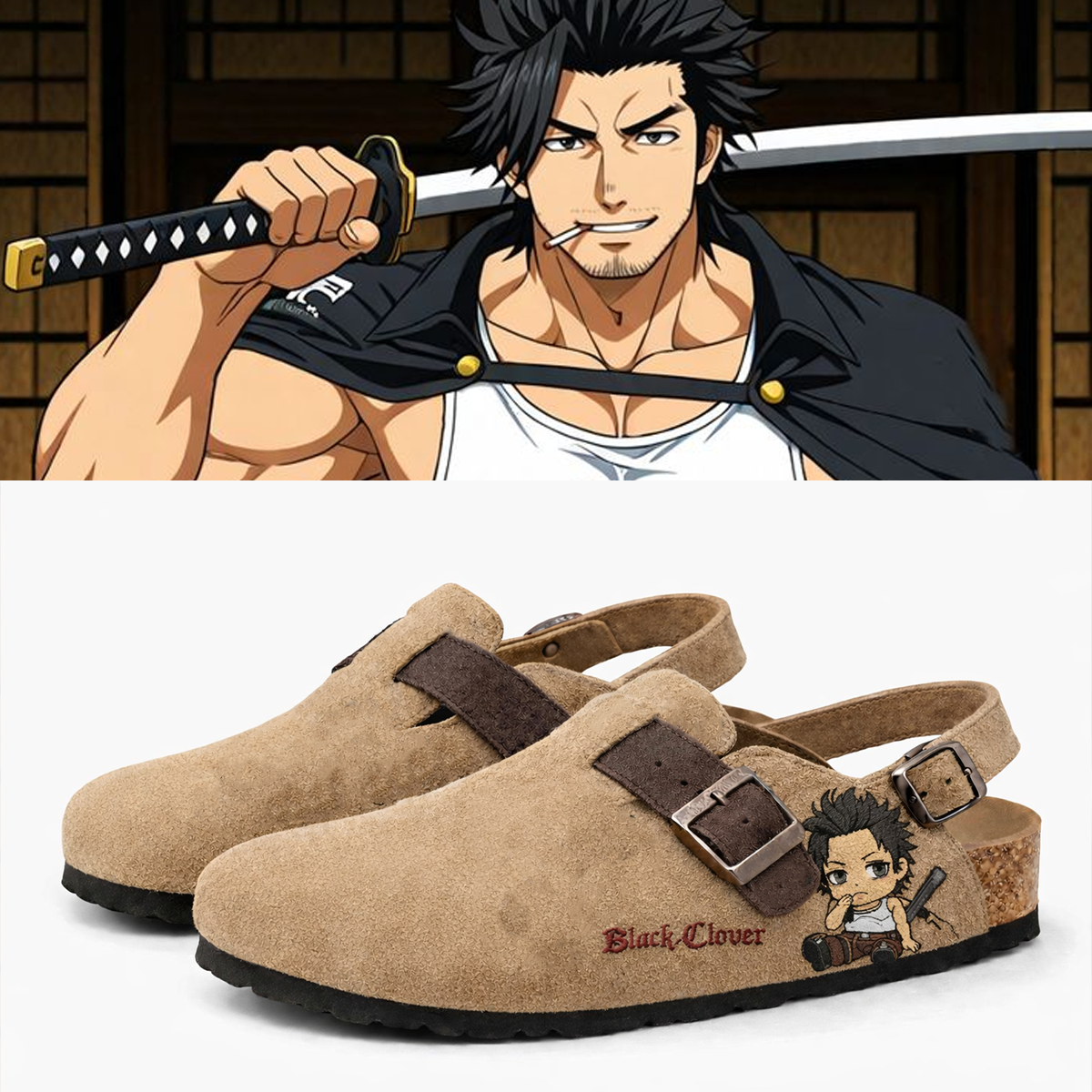 Anime Unisex Boston Soft Footbed Suede Leather