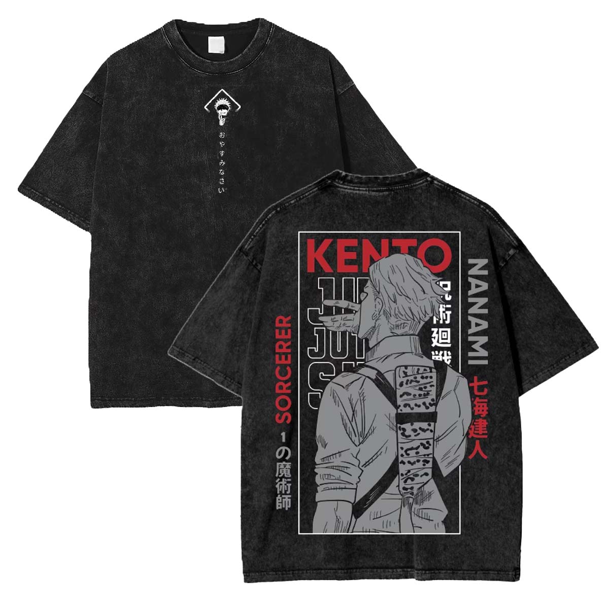Jujutsu Kaisen Anime Oversize Acid Washed T-Shirt