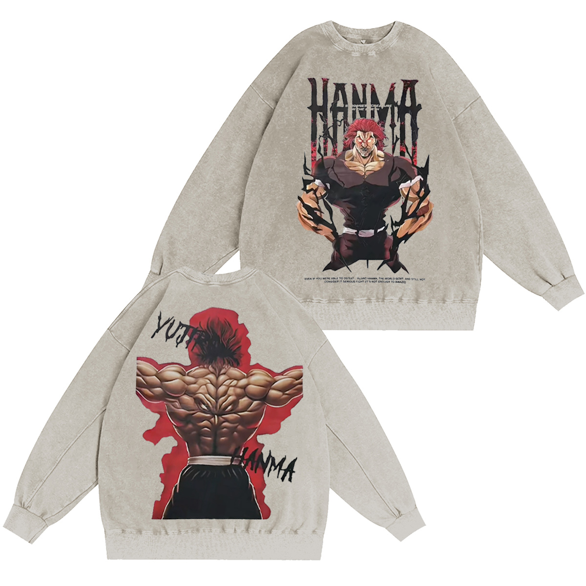 Yujiro Hanma Baki Washed T-shirt/Crewneck/Hoodie