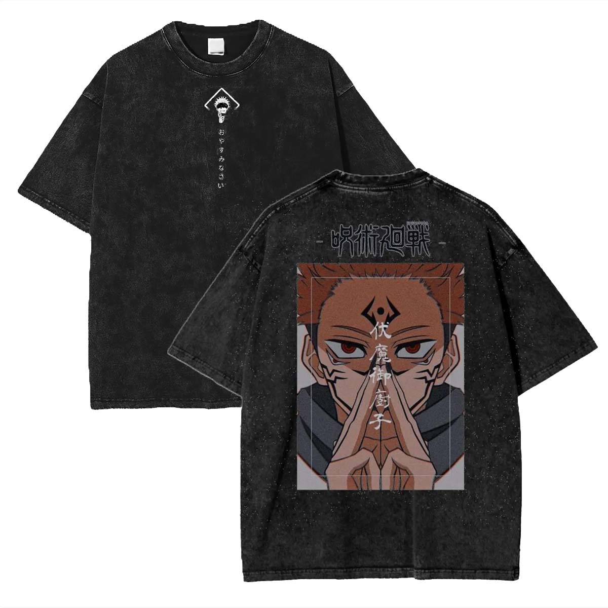 Jujutsu Kaisen Anime Acid Washed Oversize T-Shirt