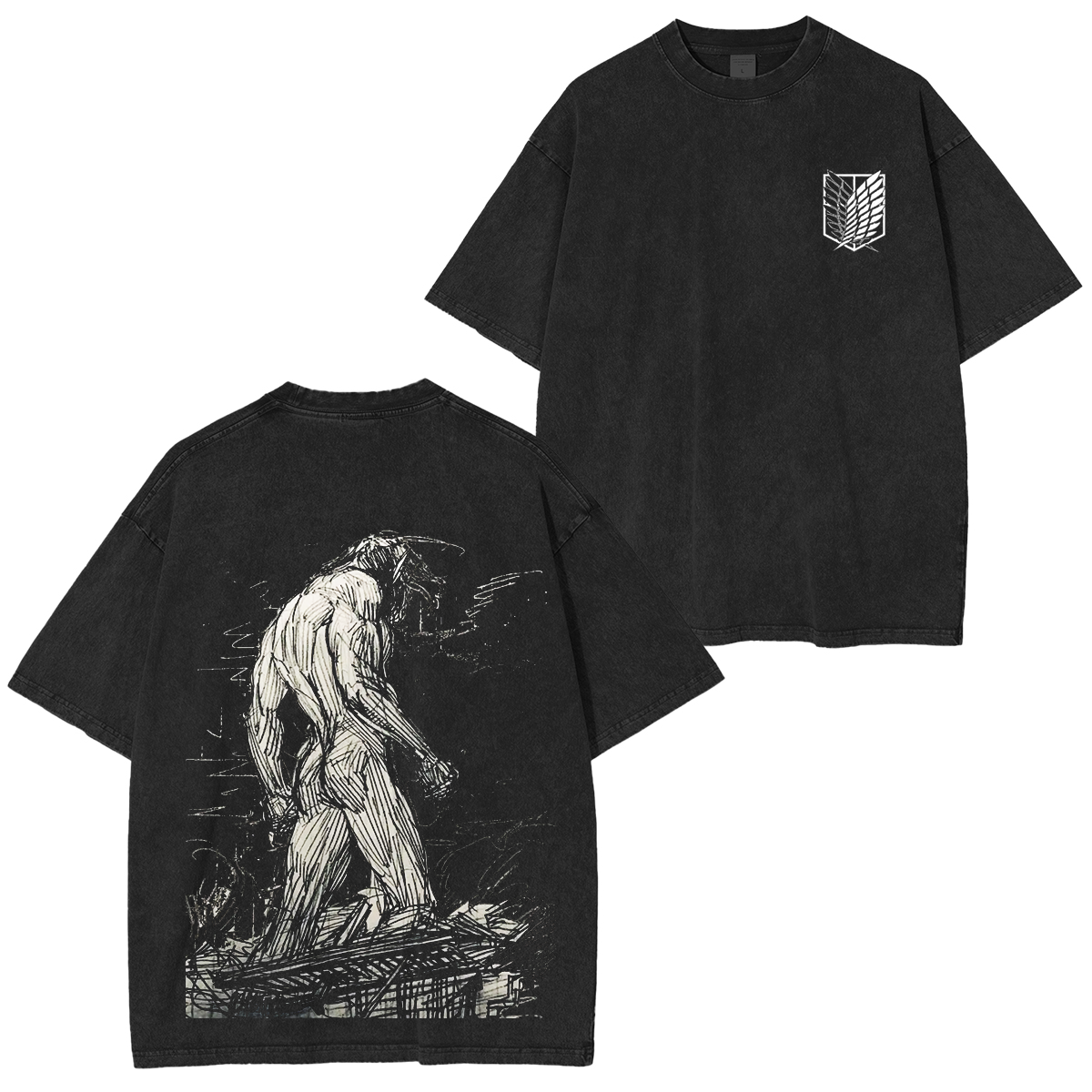 Attack On Titan Anime Washed T-shirt