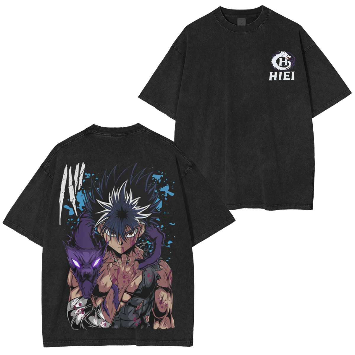 Hiei Yu Yu Hakusho Washed T-shirt