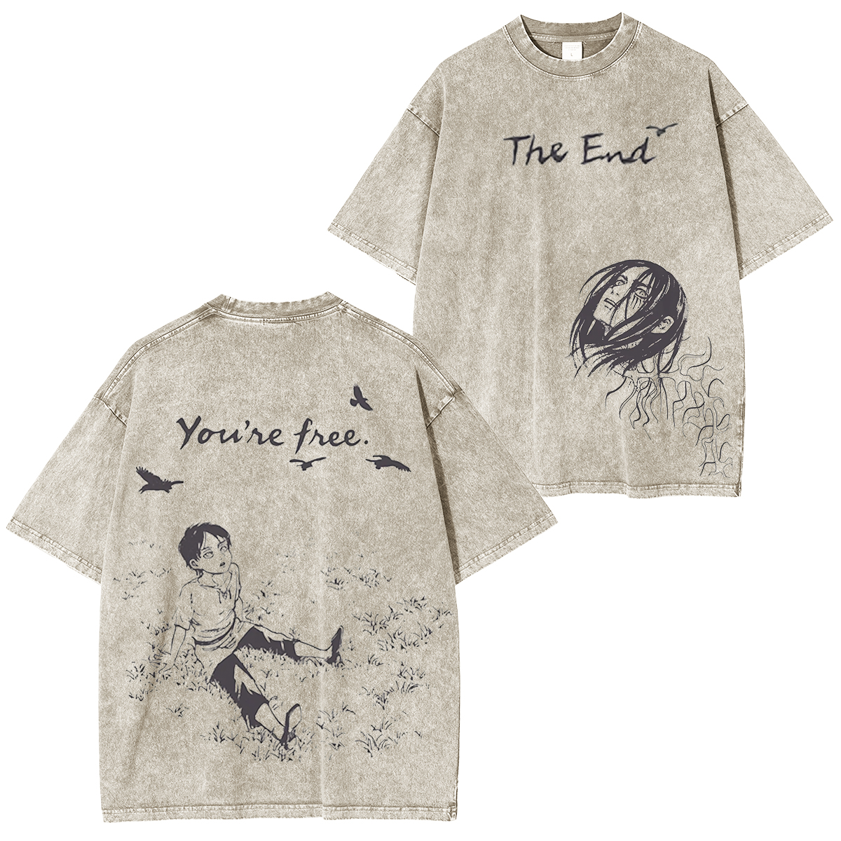 Attack on Titan Vintage washed T-shirt