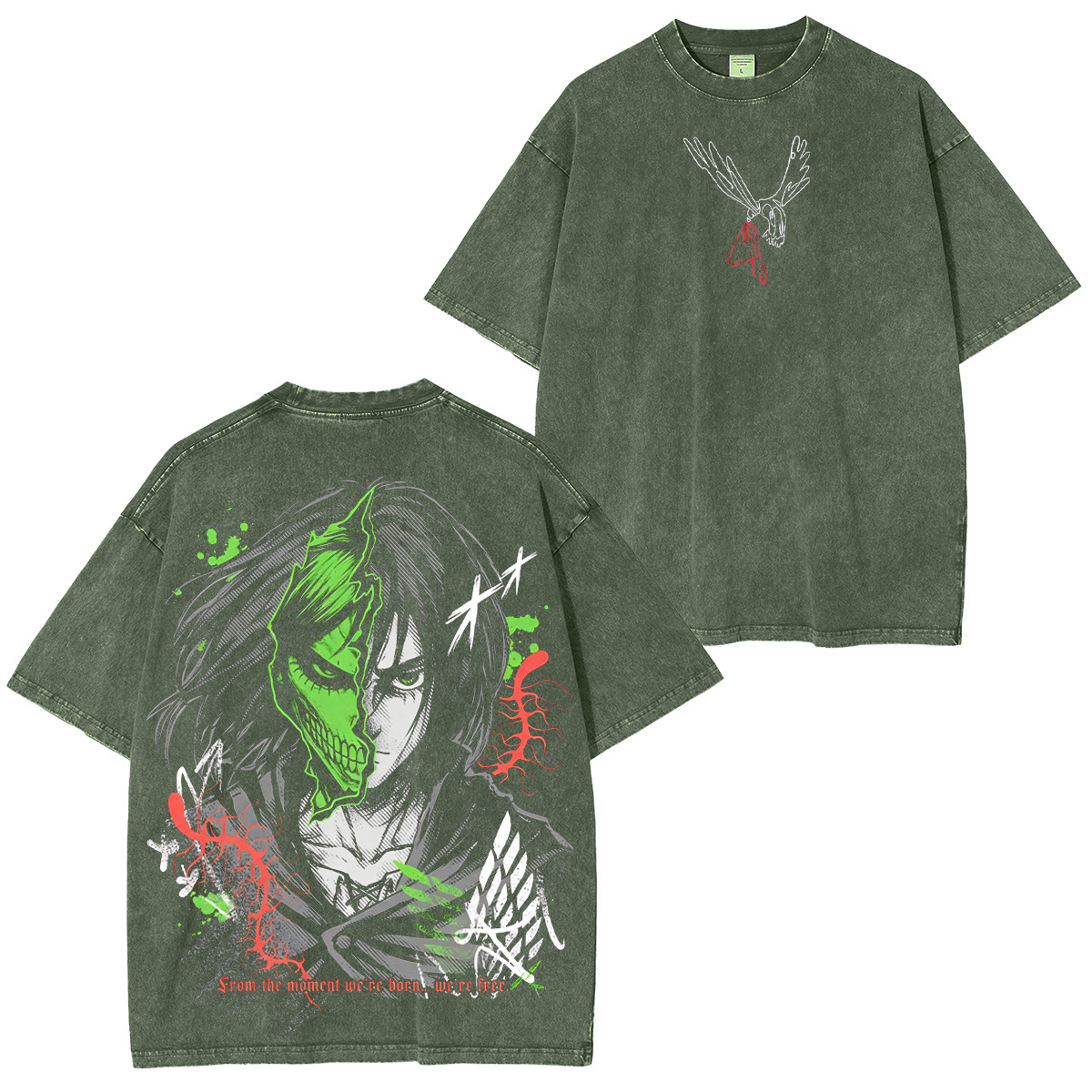 Eren Yeager Attack on Titan Washed T-shirt/Crewneck/Hoodie