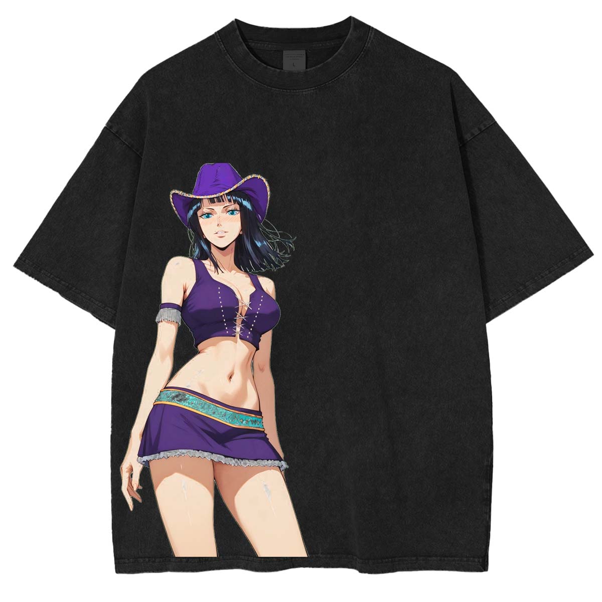 Nico Robin x One Piece Anime Double Printed Vintage Washed Tee