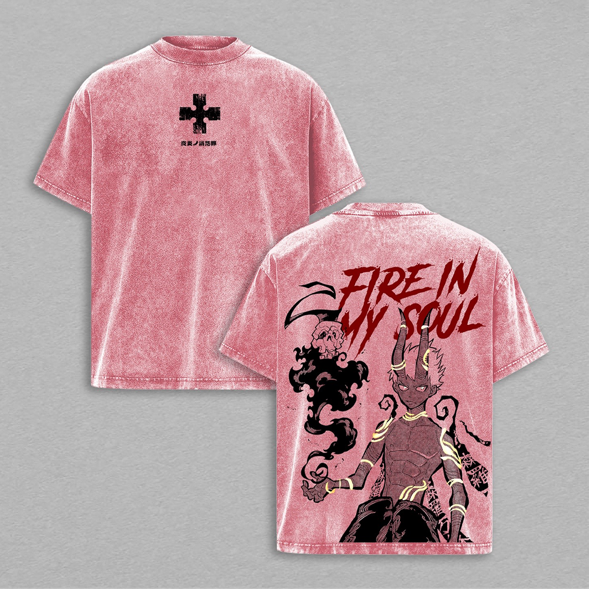 Fire Force Shinra Washed T-shirt/Crewneck/Hoodie