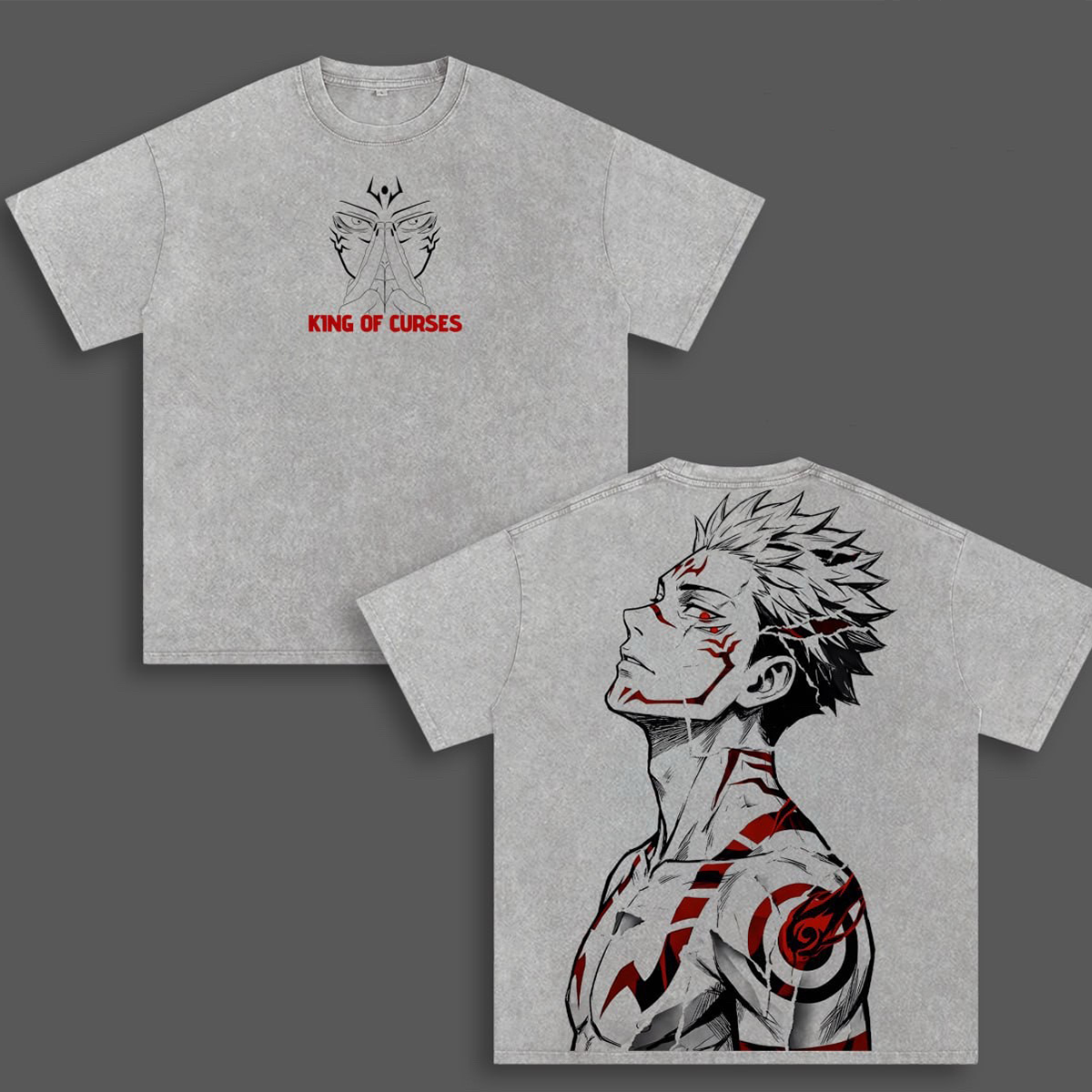 Sukuna Jujutsu Kaisen Washed T-shirt/Crewneck/Hoodie