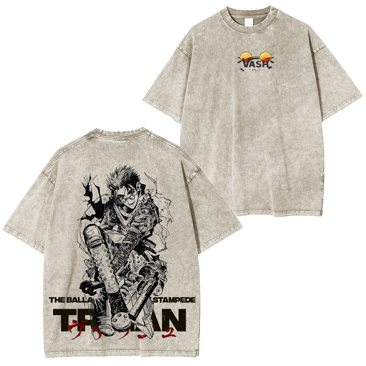Trigun Anime Washed T-shirt/Crewneck/Hoodie
