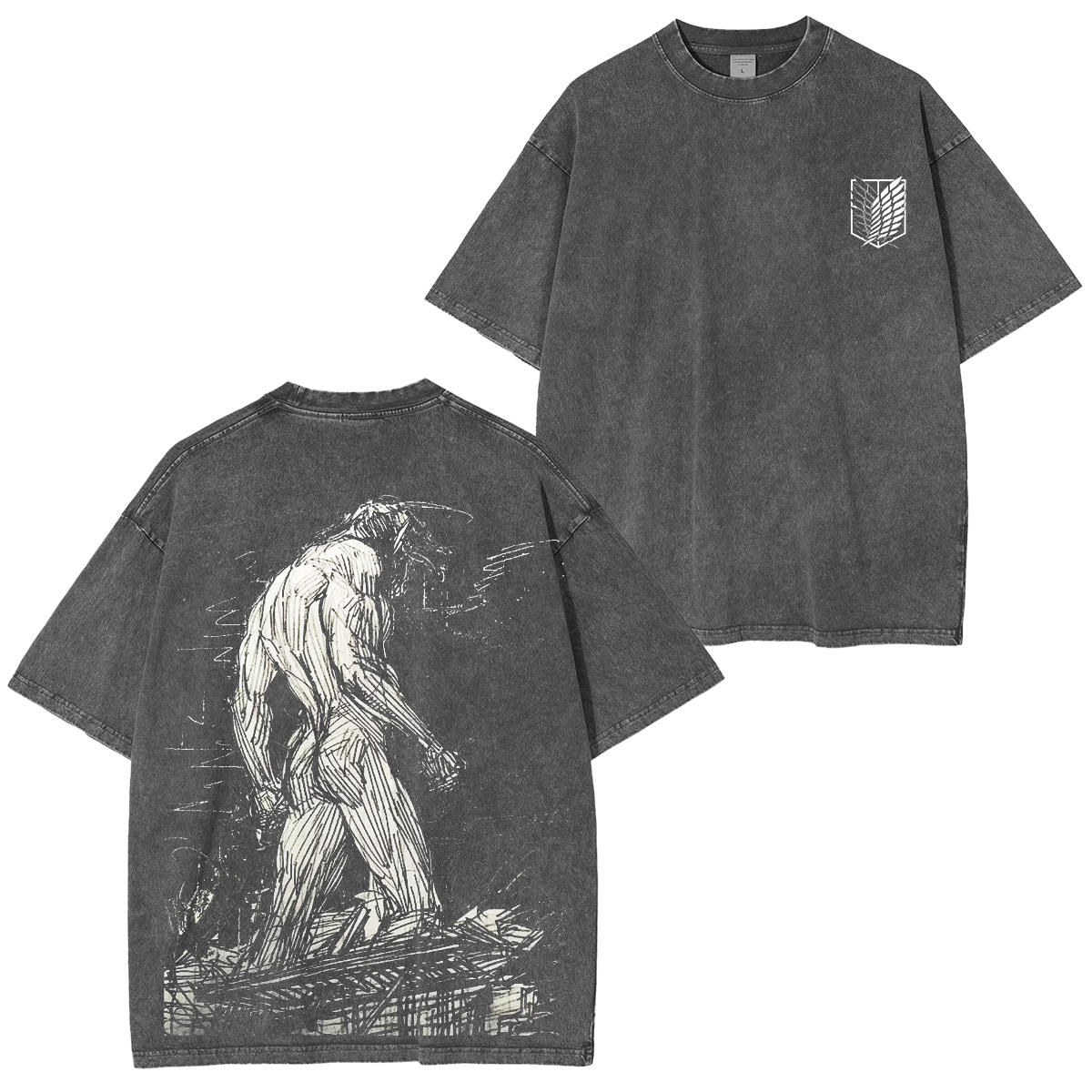 Attack On Titan Eren Yeager Oversized Washed T-shirt