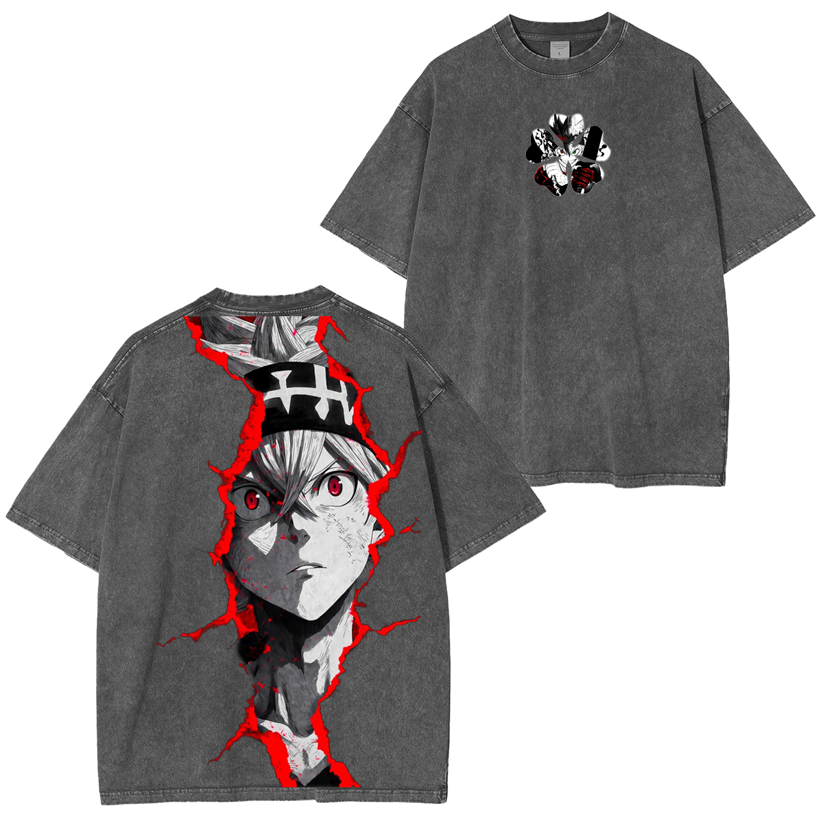 Black Clover Anime Washed T-shirt