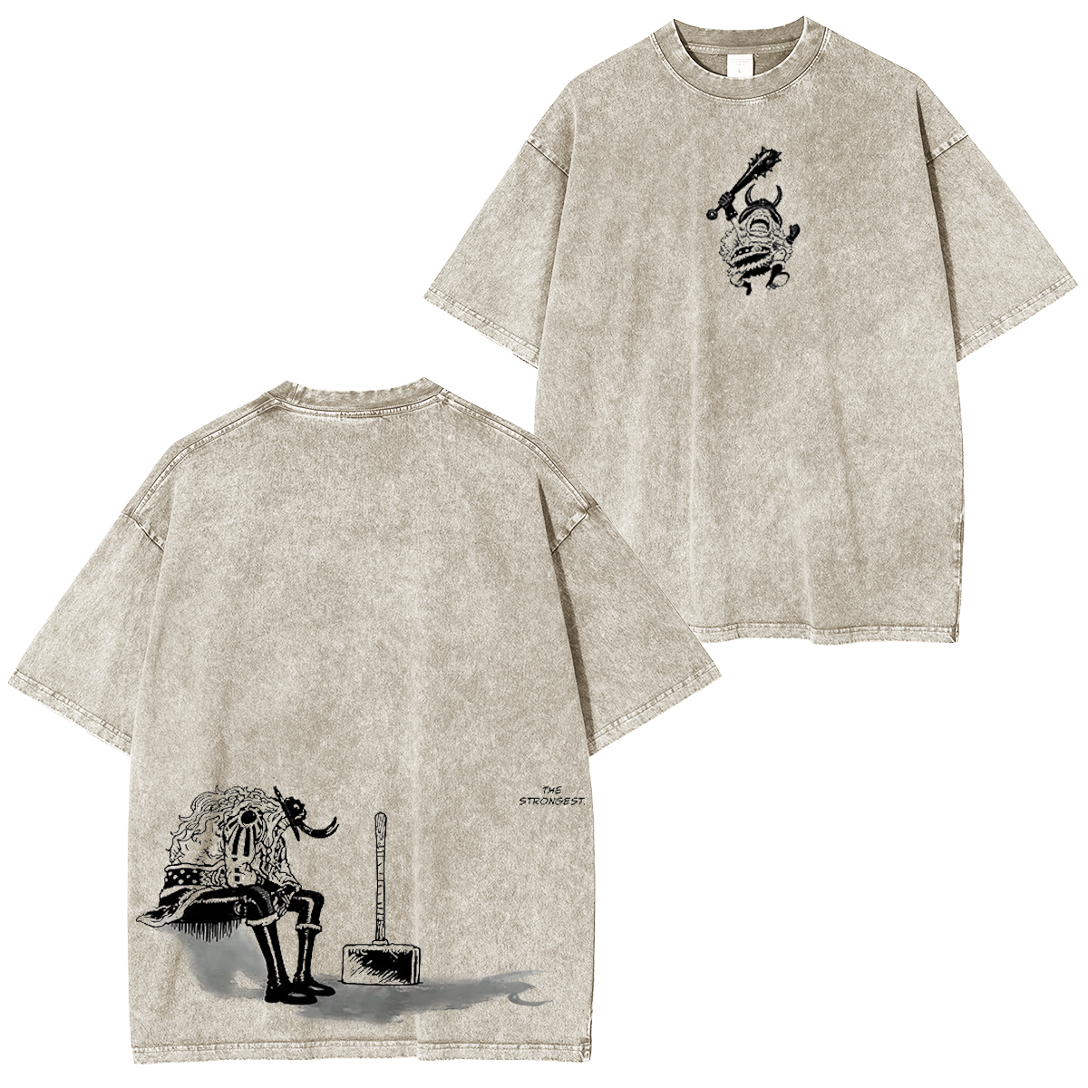 One Piece The Strongest Printed Unisex Washed/Crewneck/Hoodie