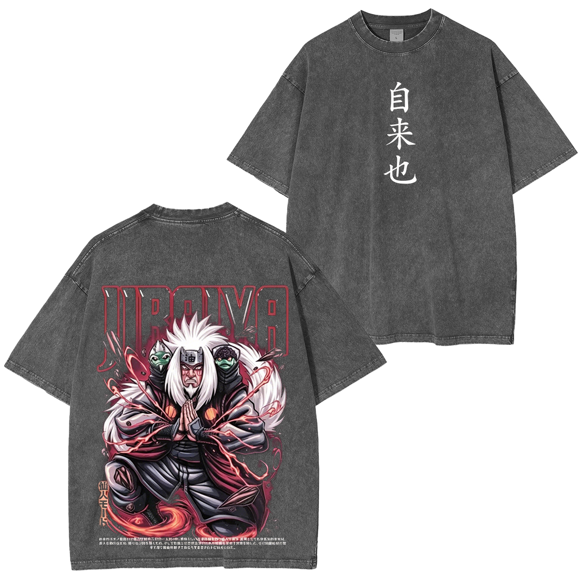 Naruto Jiraiya Anime Washed T-shirt