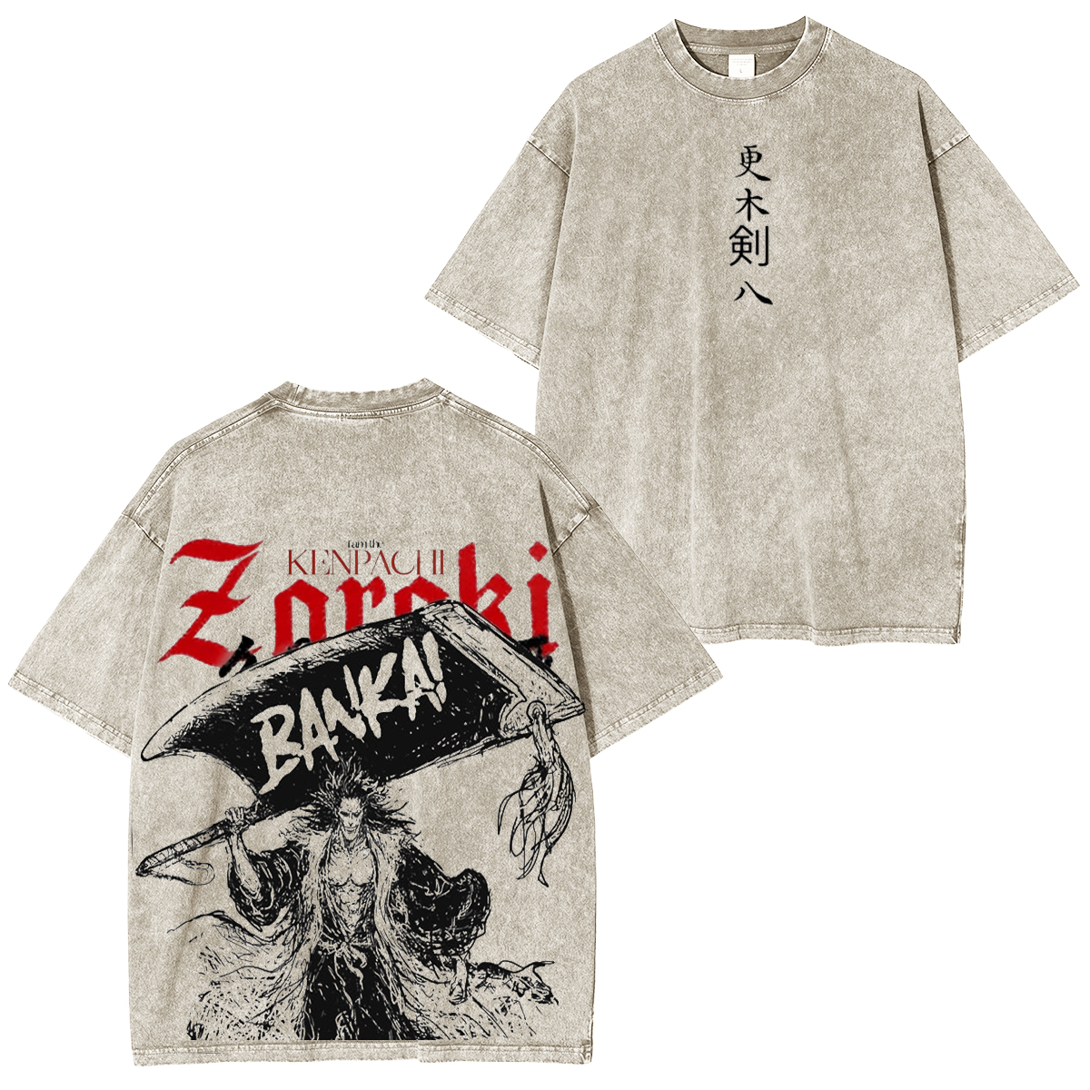 BLEACH Zaraki Kenpachi Anime Washed T-shirt