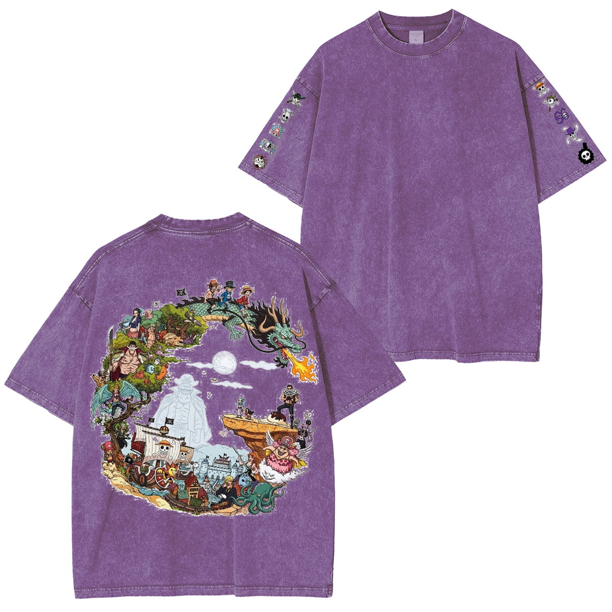 One Piece  Oversized Unisex Washed T-Shirt