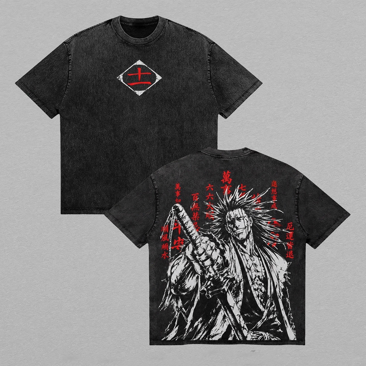 Zaraki Kenpachi Anime Vintage washed T-shirt/Crewneck/Hoodie