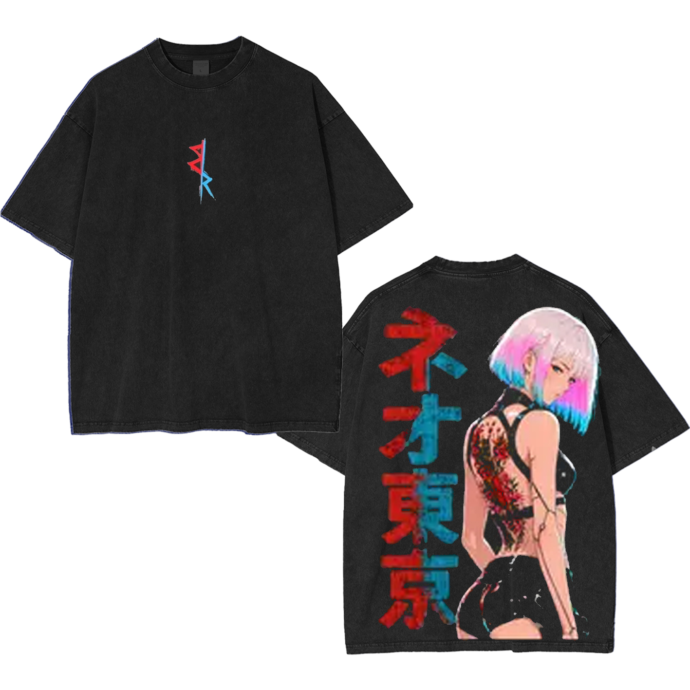 Lucy Cyberpunk Fanart Unisex Washed T-Shirt