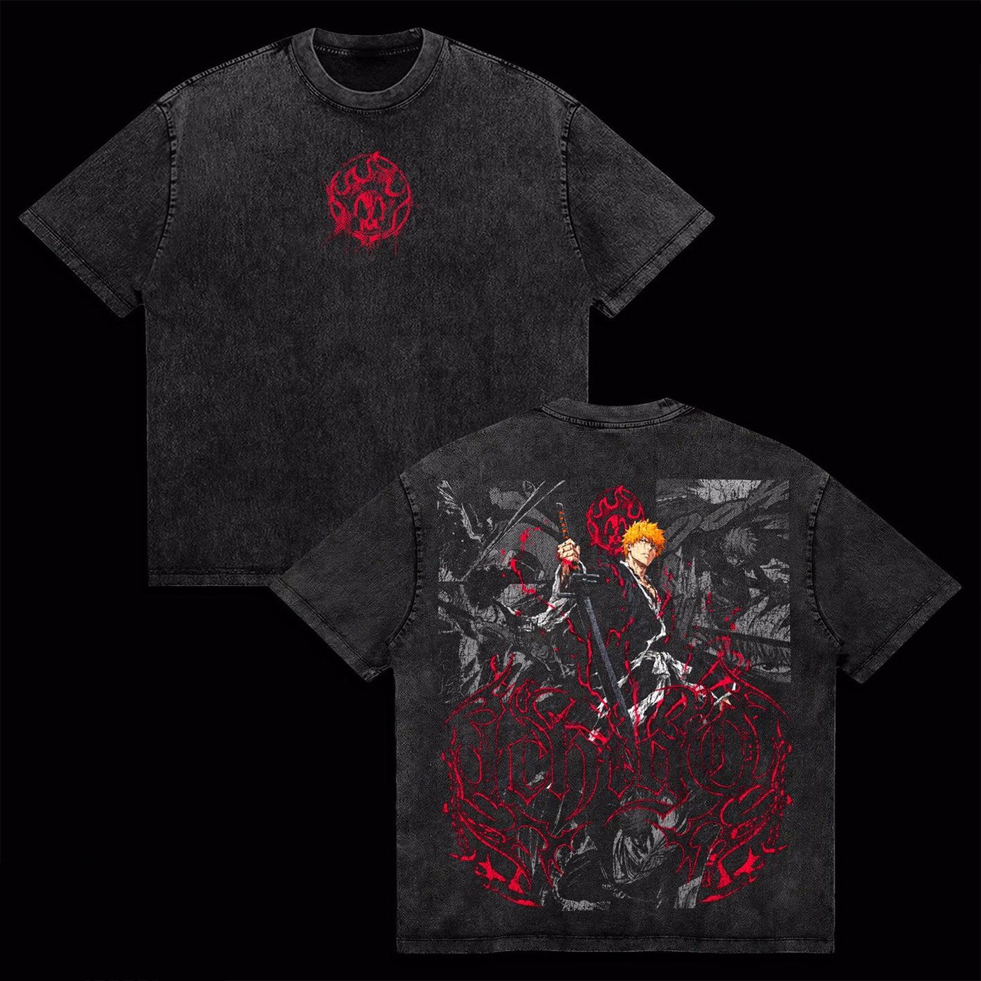 Ichigo Kurosaki Bleach AnimeUnisex  Washed T-Shirt