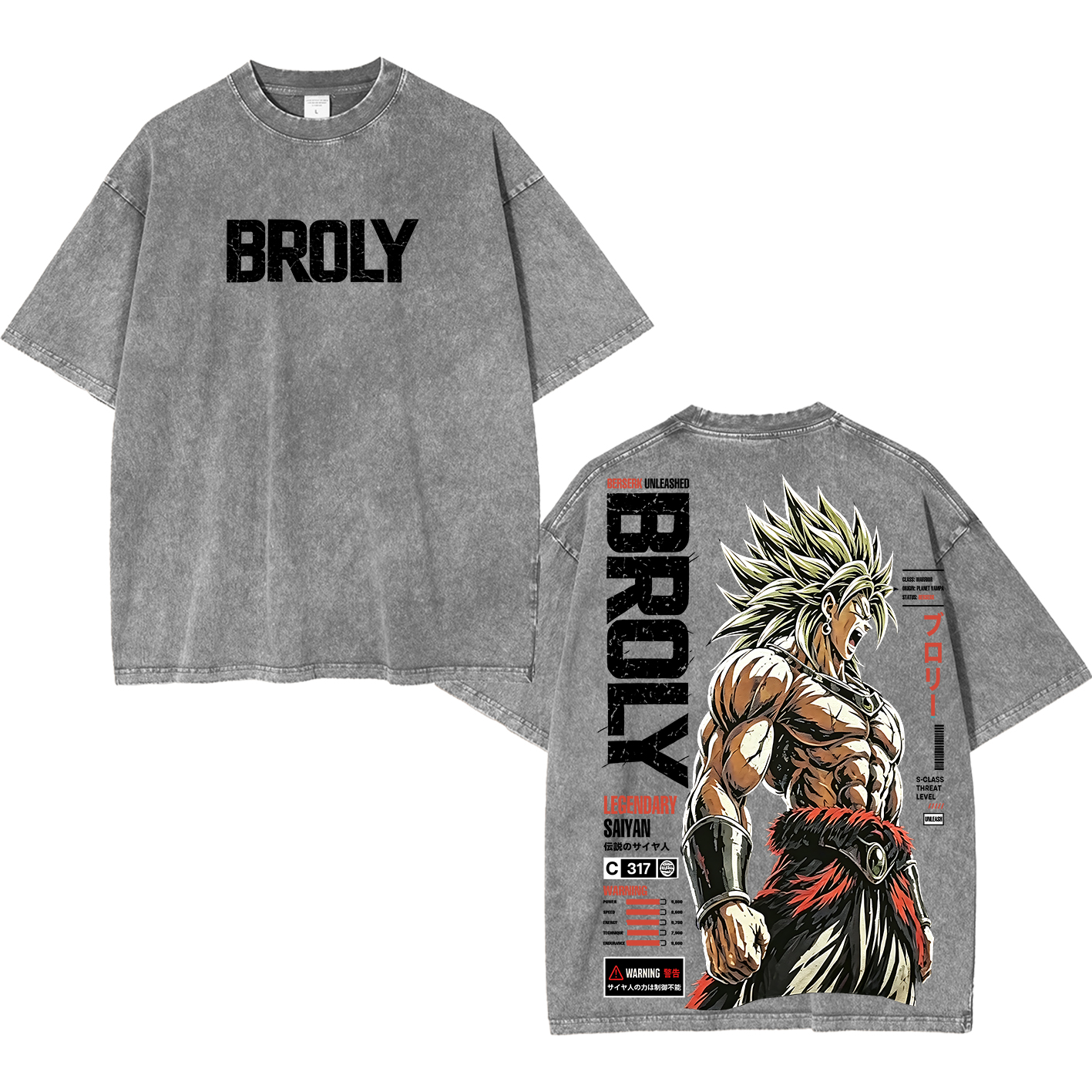 Broly Dragon Ball Super Unisex  Washed T-Shirt