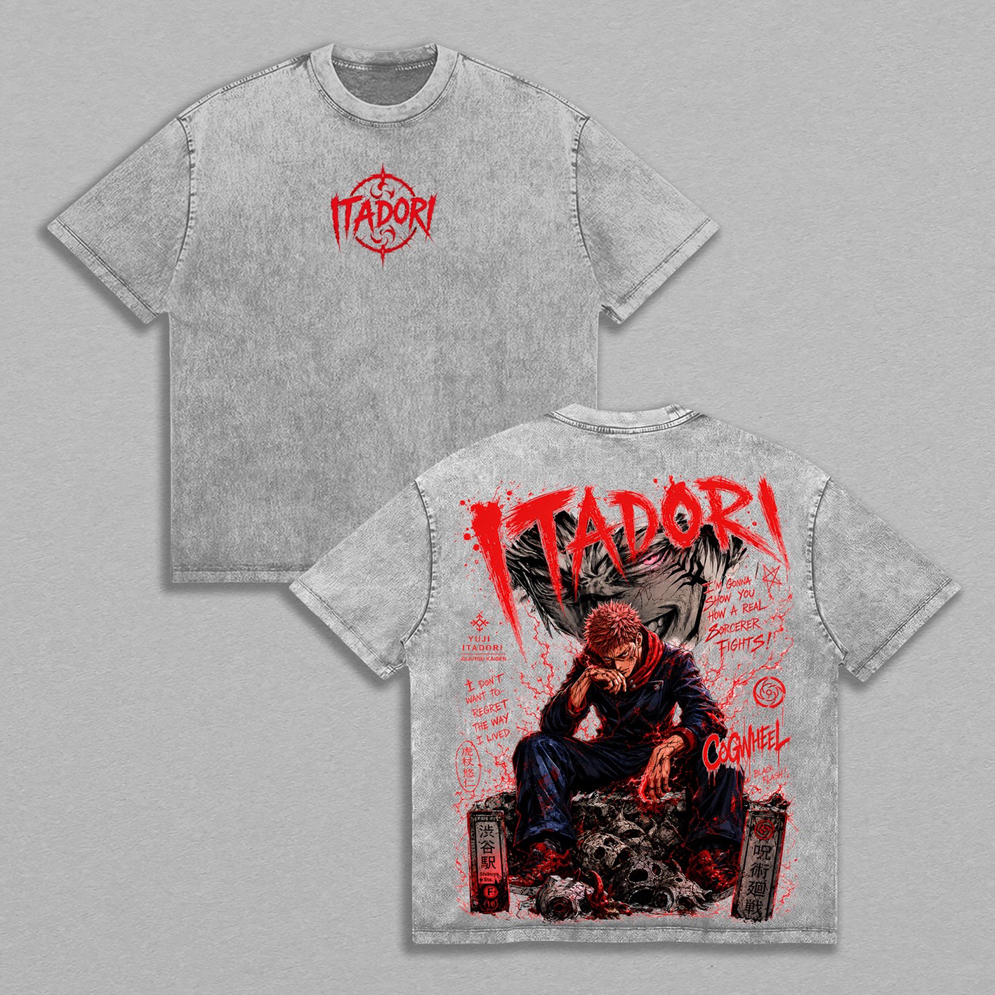 Jujutsu Kaisen Sukuna Unisex Washed T-shirt/Crewneck/Hoodie