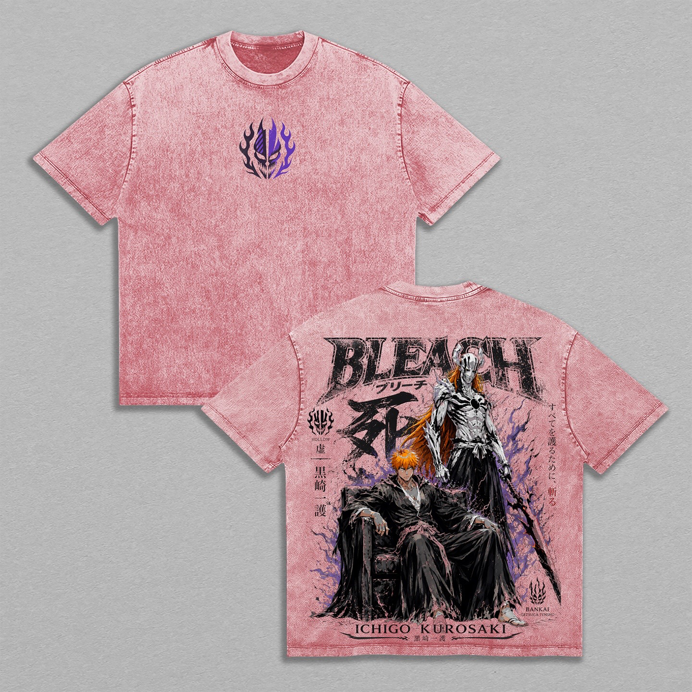 Ichigo Kurosaki Bleach Anime  Unisex Washed T-Shirt