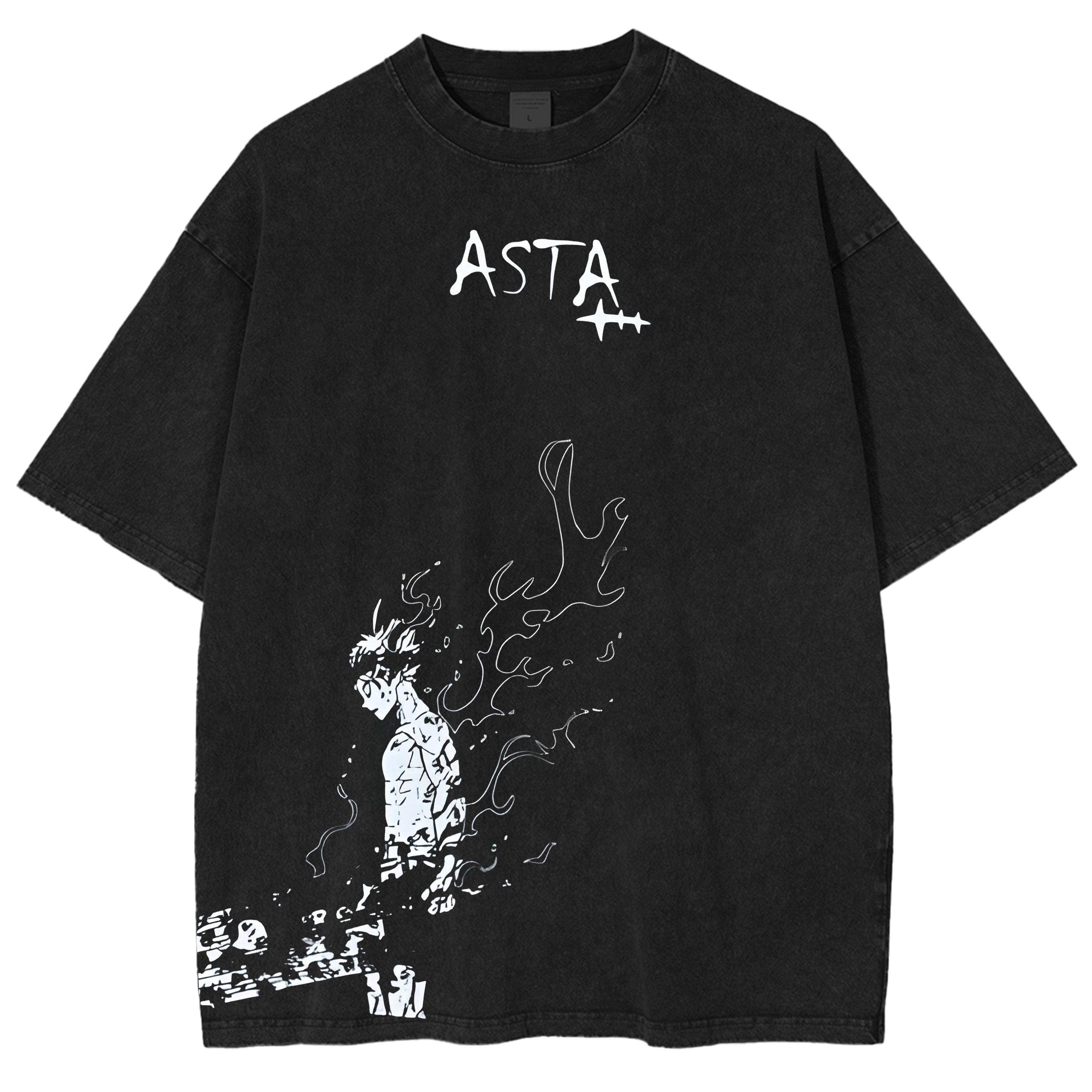Black Clover Washed Oversized T-Shirt