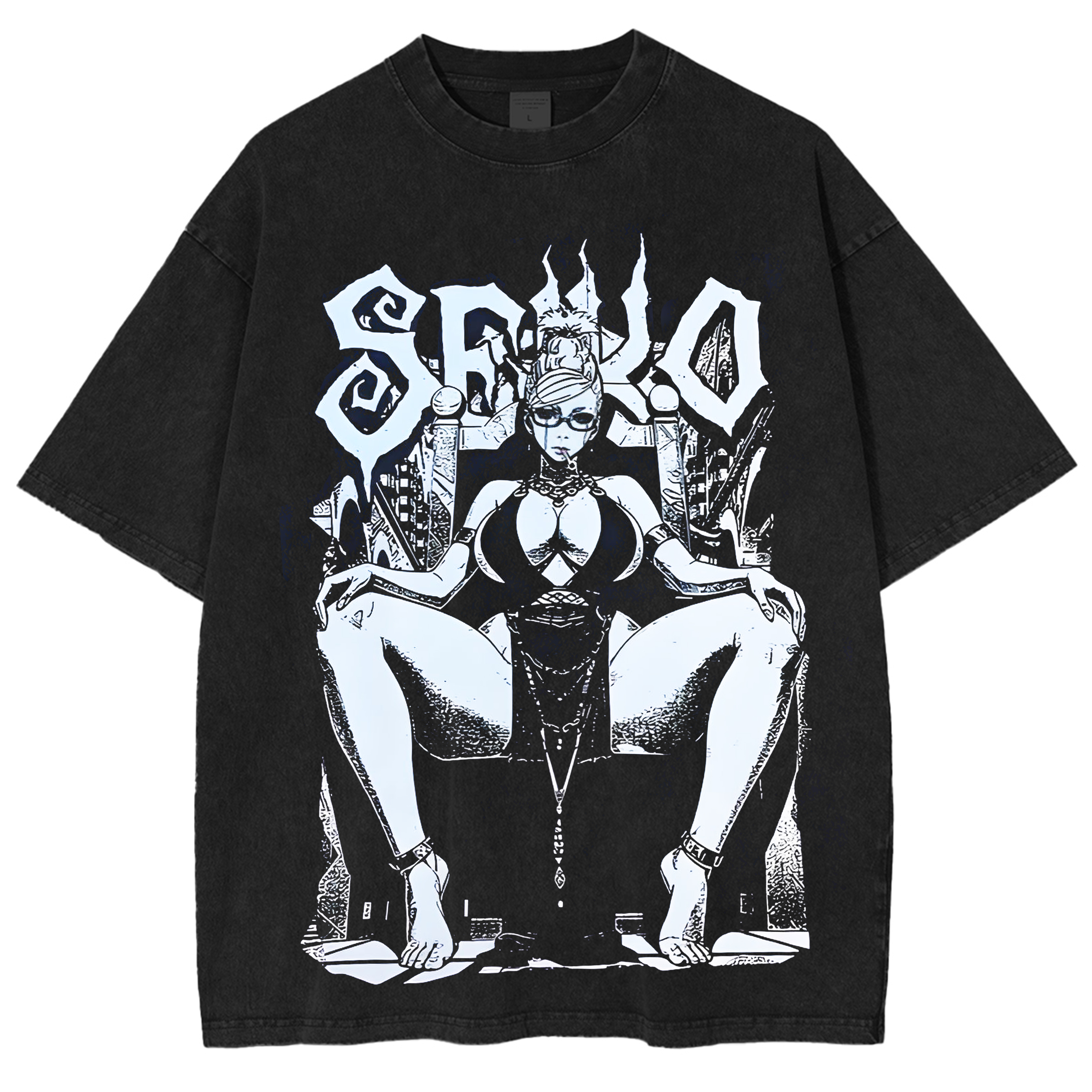 DanDaDan Double Printed Oversize Vintage Washed T-Shirt