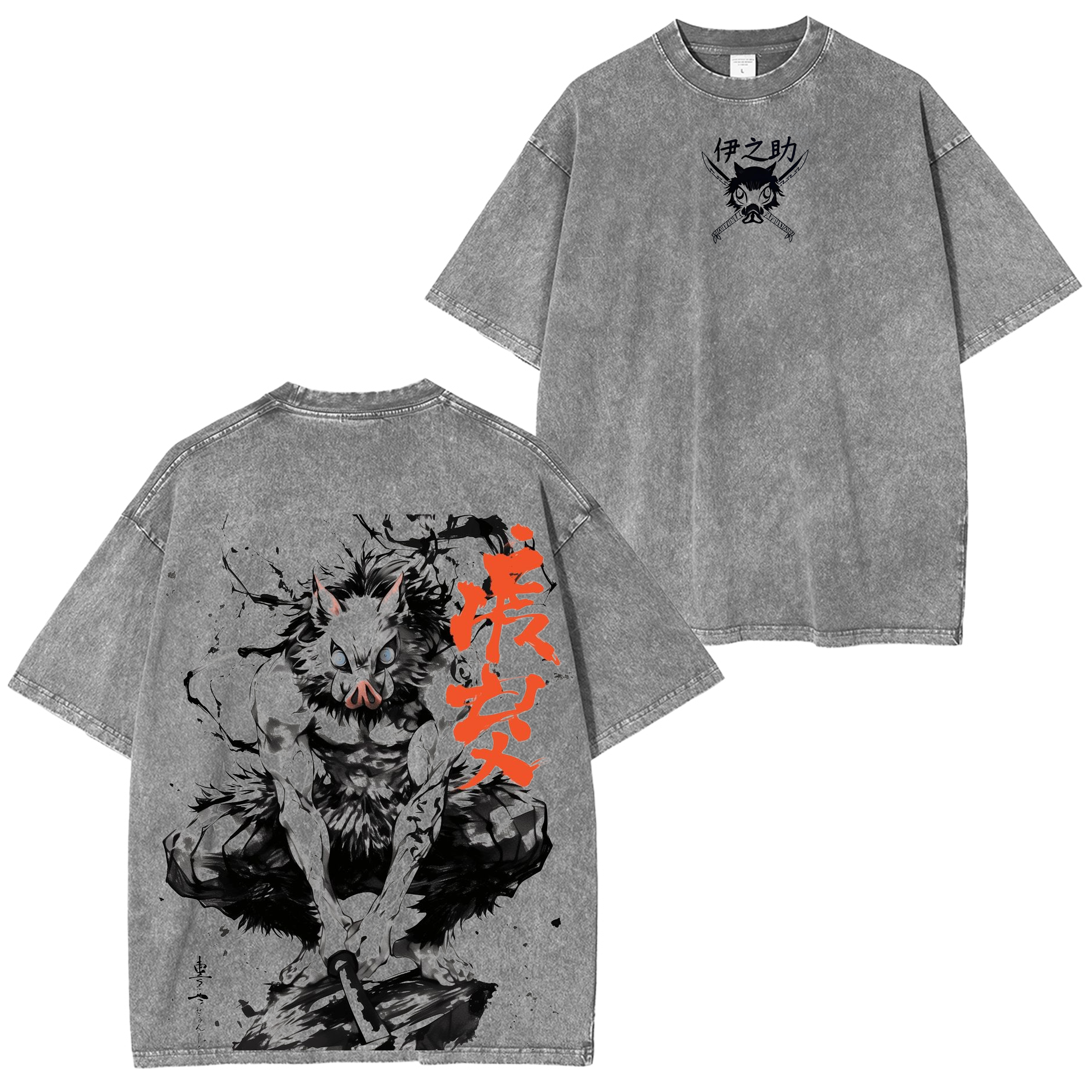 Hashibira Inosuke Demon Slayer Anime Unisex Washed T-Shirt