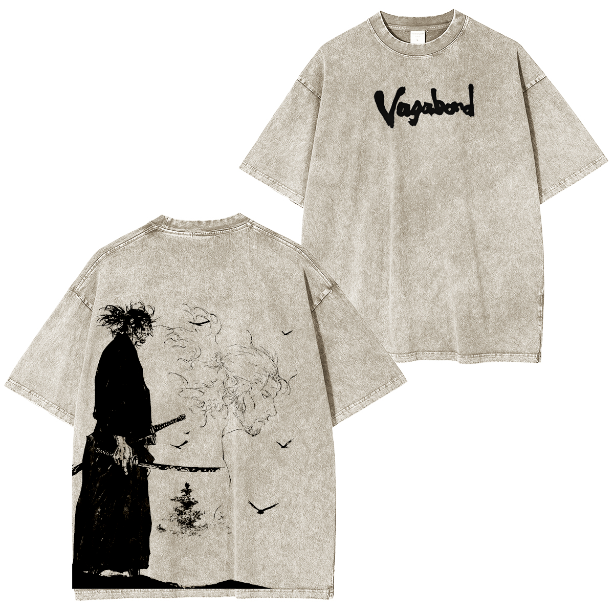 Miyamoto Musashi Vagabond Vintage Baumwollen T-Shirt