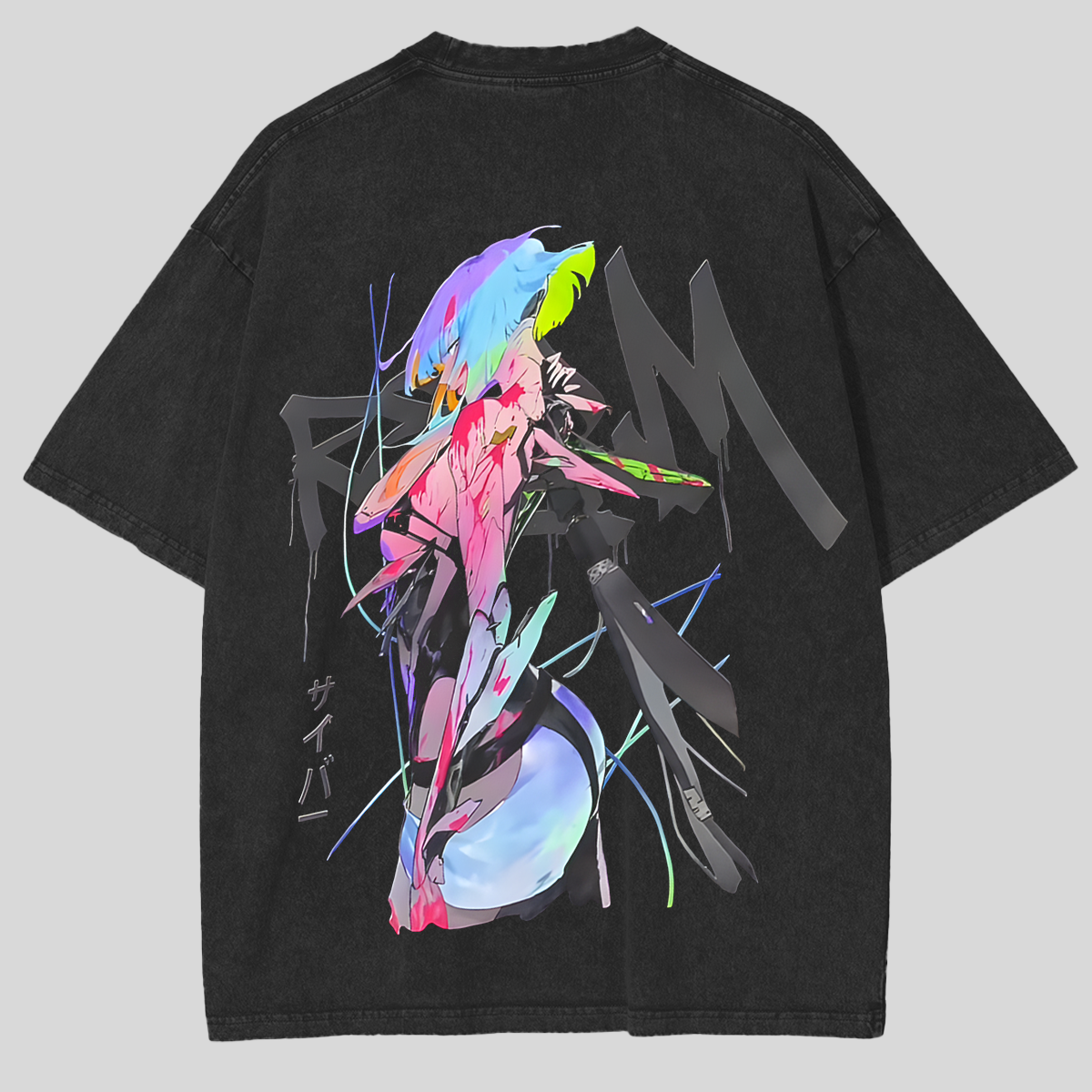 Lucy x Cyberpunk Edgerunners Unisex Acid Washed Lightweight T-Shirt